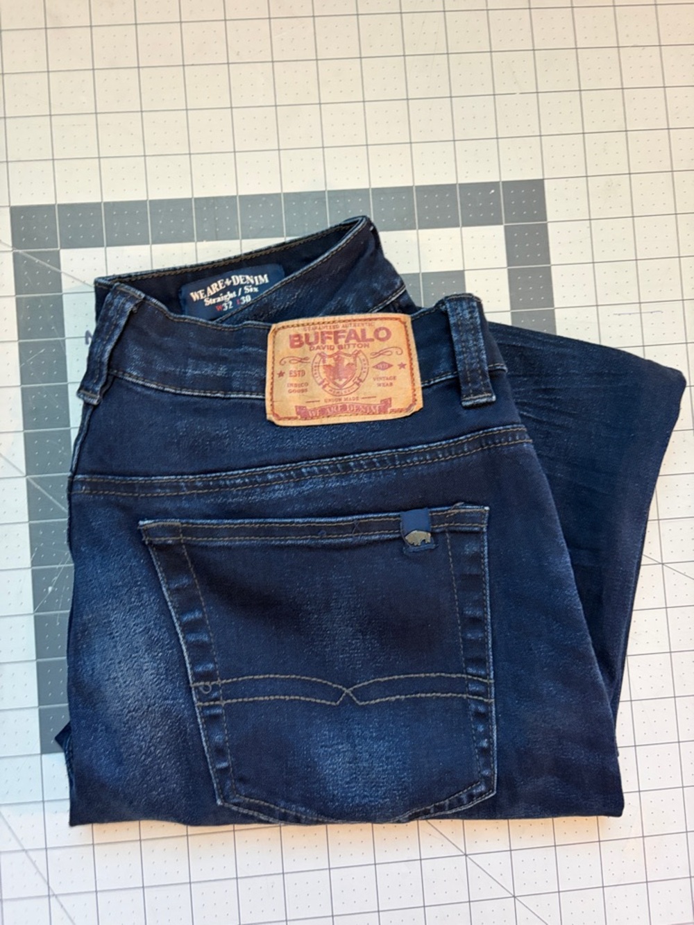 Buffalo David Bitton Dark Blue Men's Slim Straight Jeans